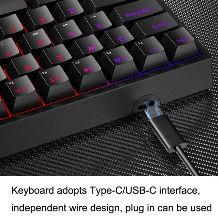 LEAVEN K620 61 Keys Hot Plug-in Glowing Game Wired Mechanical Keyboard, Cable Length: 1.8m, Color: White Red Axis / لوحة مفاتيح ميكانيكية سلكية مضيئة للألعاب من LEAVEN K620 مزودة بـ 61 مفتاحًا، طول الكابل: 1.8 متر، اللون: أبيض وأحمر من Axis