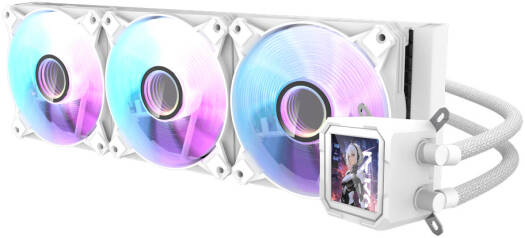 DarkFlash DV360S  Wave Liquid Cooling - WHITE (PHOTO & VIDEO DISPLAY WITH TEMPERATURE)/DarkFlash DV360S Wave Liquid Cooling - أبيض (شاشة عرض للصور والفيديو مع درجة الحرارة)