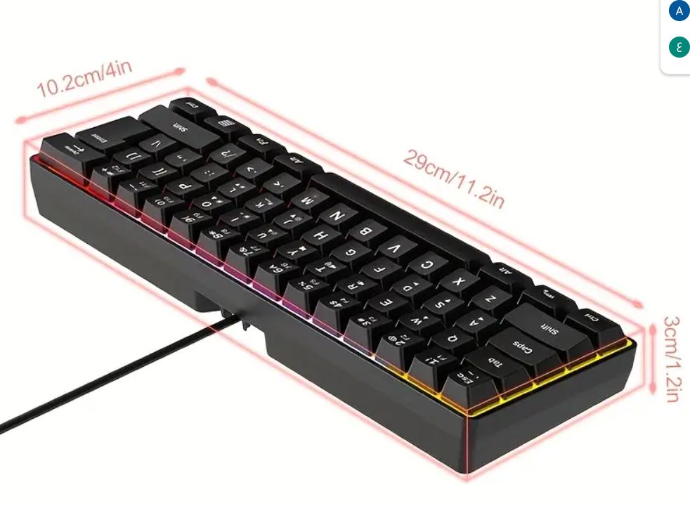 LEAVEN K620 61 Keys Hot Plug-in Glowing Game Wired Mechanical Keyboard, Cable Length: 1.8m, Color: Black RED Axis / لوحة مفاتيح ميكانيكية سلكية مضيئة للألعاب من LEAVEN K620 مزودة بـ 61 مفتاحًا، طول الكابل: 1.8 متر، اللون: أسود وأحمر Axis