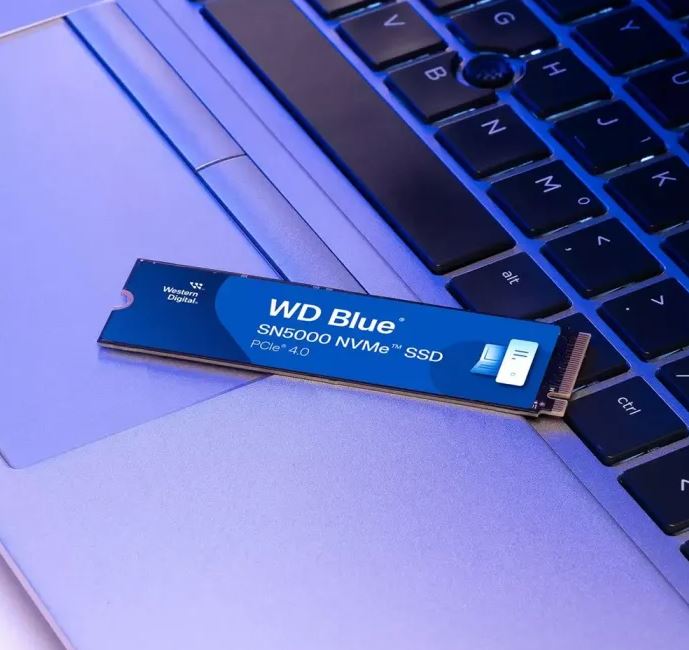 WD Blue SN5000 1TB NVME SSD M.2 PCIe 4.0 Upto 5,150 MB/s Read / قرص SSD NVME WD Blue SN5000 سعة 1 تيرابايت من نوع M.2 PCIe 4.0 بسرعة قراءة تصل إلى 5150 ميجابايت/ثانية