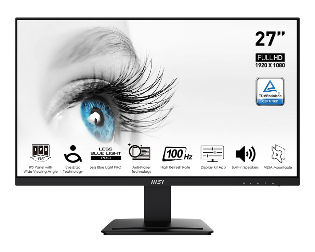 MSI PRO MP273A FHD IPS, 100Hz, 1ms, Adaptive-Sync Support Gaming Monitor