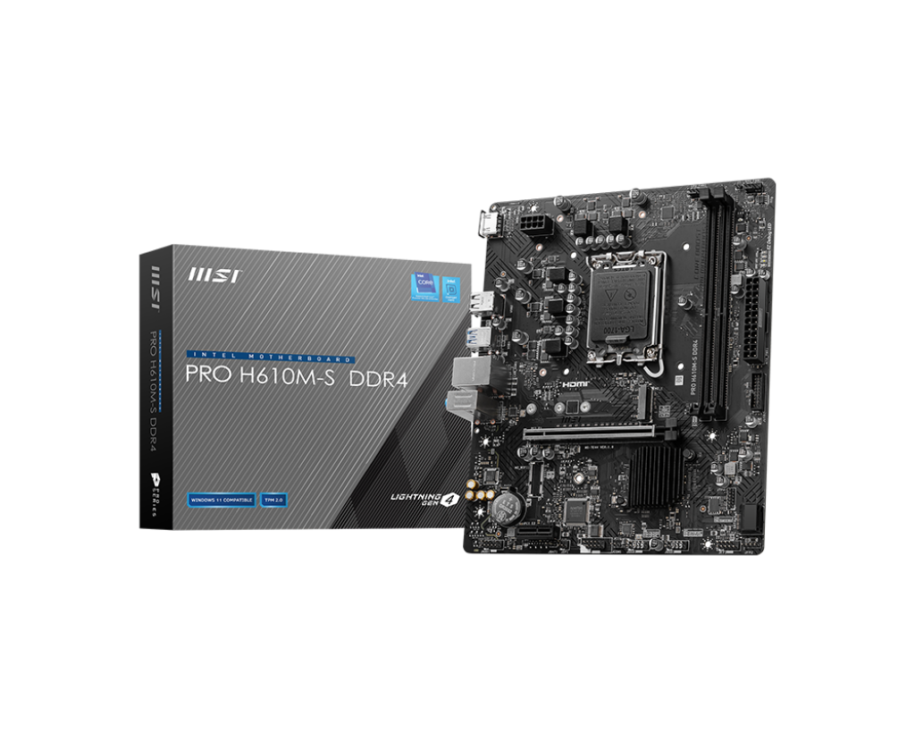 اللوحة الأم / PRO H610M-S DDR4 LGA 1700 Intel H610 SATA 6Gb/s Micro ATX Intel Motherboard