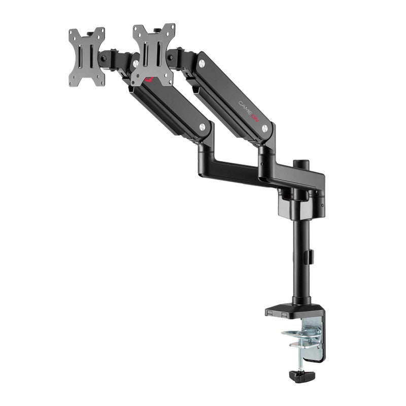 GAMEON GO-2045 Pole-Mounted Gas Spring Dual Monitor Arm, Stand And Mount For Gaming And Office Use, 17