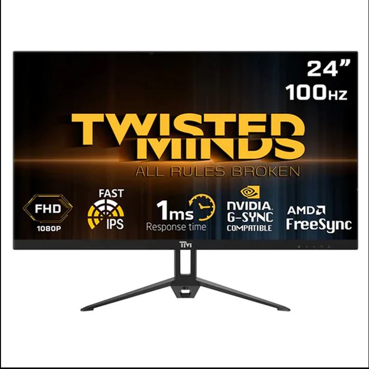 شاشة ألعاب Twisted Minds TM24FHD100IPS مقاس 24 بوصة FHD IPS و100 هرتز و1 مللي ثانية للألعاب - أسود / Twisted Minds TM24FHD100IPS 24