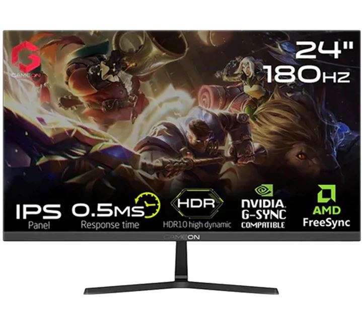 شاشة ألعاب GAMEON GOPS24180IPS مقاس 24 بوصة FHD، 180 هرتز، 0.5 مللي ثانية، HDMI 2.0 (متوافقة مع المزامنة التكيفية وG-Sync) IPS سريعة / GAMEON GOPS24180IPS 24