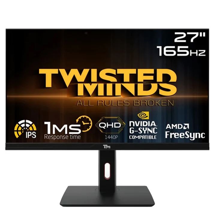 شاشة ألعاب Twisted Minds مقاس 27 بوصة QHD، 165 هرتز، 1 مللي ثانية، HDMI 2.0، لوحة IPS / Twisted Minds 27'' QHD, 165Hz, 1ms, HDMI 2.0, IPS Panel Gaming Monitor