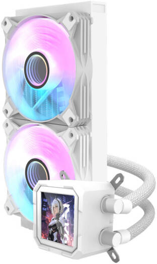 Darkflash DV240S LIQUID COOLER WITH LCD SCREEN DISPLAY White / مبرد سائل دارك فلاش DV240S مع شاشة LCD بيضاء