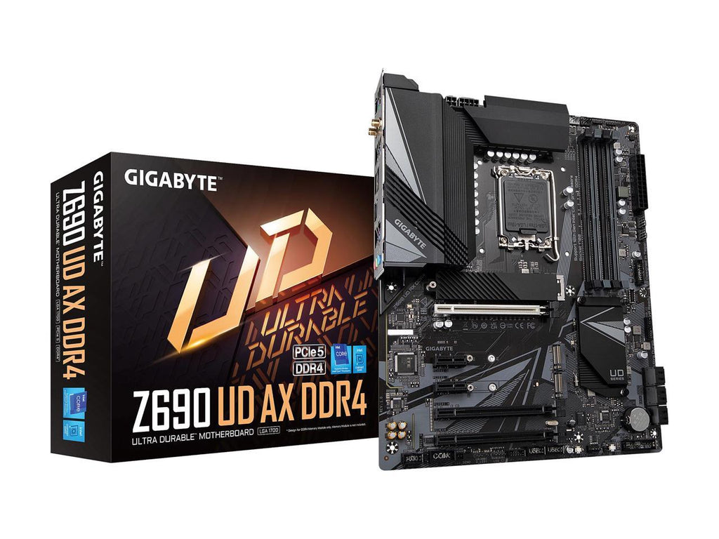 GIGABYTE Z690 UD AX DDR4 LGA 1700 Intel Z690 ATX Motherboard with DDR4, Triple M.2, PCIe 5.0, USB 3.2 Gen2X2 Type-C, WiFi 6, 2.5GbE LAN