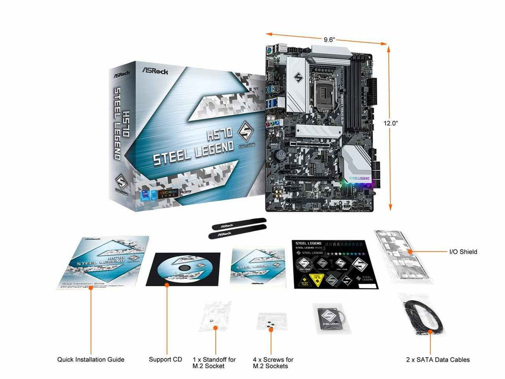 ASRock H570 STEEL LEGEND LGA 1200 Intel H570 SATA 6Gb/s ATX Intel Motherboard