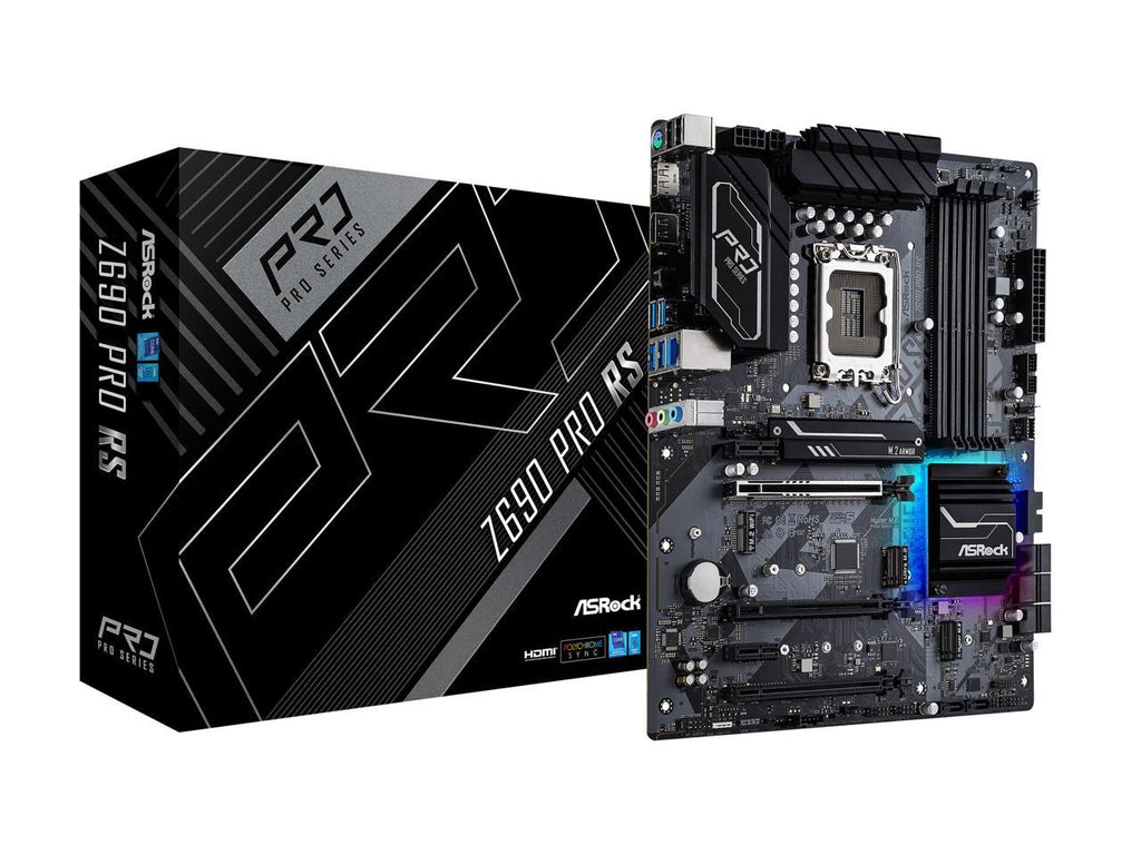 ASRock Z690 Pro RS LGA 1700 (14th,13th,12th Gen) Intel Z690 SATA 6Gb/s DDR4 ATX Intel Motherboard