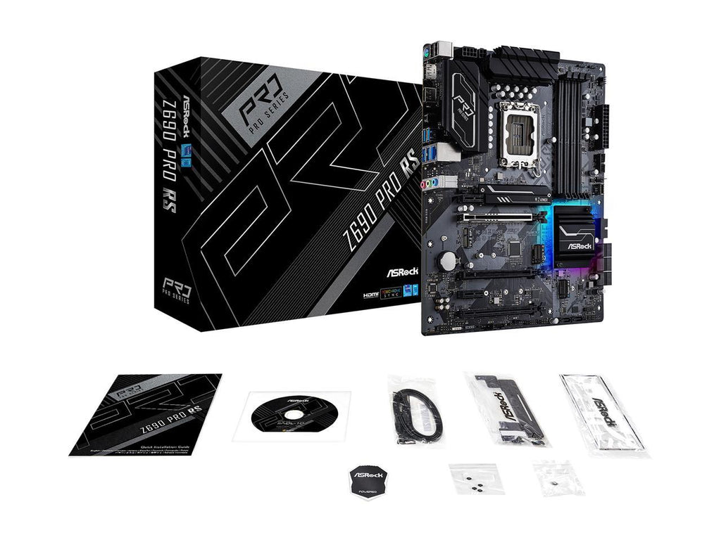 ASRock Z690 Pro RS LGA 1700 (14th,13th,12th Gen) Intel Z690 SATA 6Gb/s DDR4 ATX Intel Motherboard