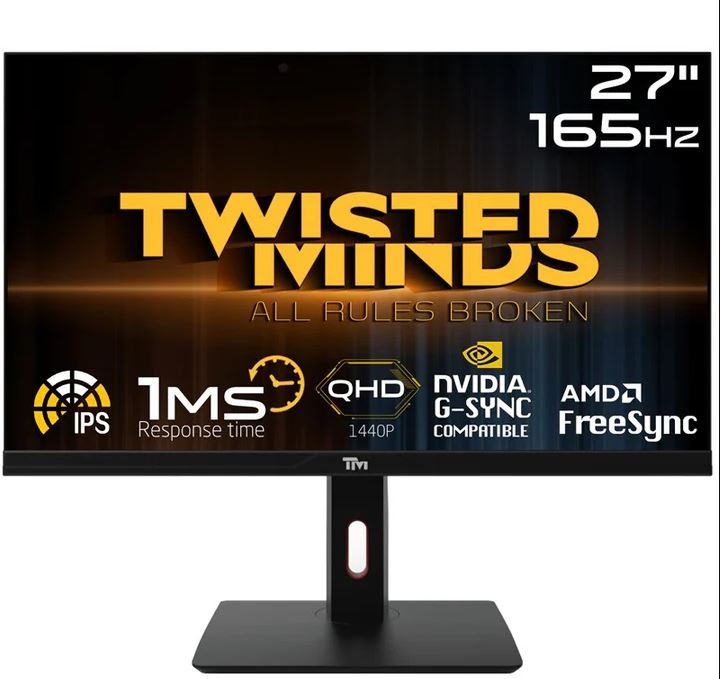 شاشة ألعاب Twisted Minds مقاس 27 بوصة QHD، 165 هرتز، 1 مللي ثانية، HDMI 2.0، لوحة IPS / Twisted Minds 27'' QHD, 165Hz, 1ms, HDMI 2.0, IPS Panel Gaming Monitor