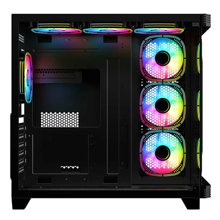 حافظة كمبيوتر الألعاب GAMEON PULSE Series ARGB ATX Mid Tower - أسود (تشمل 7 مراوح ARGB) / GAMEON PULSE Series ARGB ATX Mid Tower Gaming PC Case - Black (7 ARGB Fans Included)