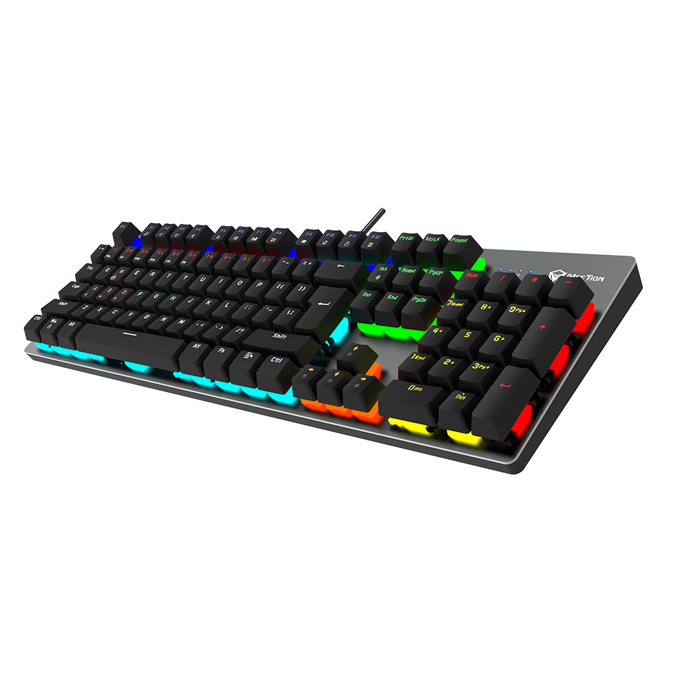 MeeTion MK007 PRO Mechanical Gaming RGB Keyboard, Blue Switch – Arabic English