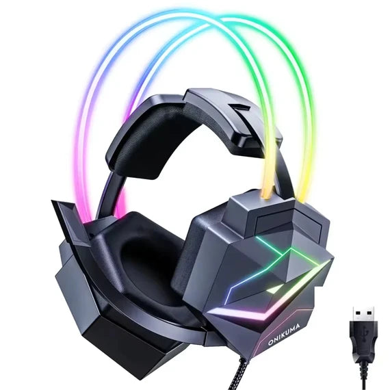 ONIKUMA X20 RGB Gaming Headset 7.1 Surround Sound with Mic | سماعة الألعاب ONIKUMA X20 RGB بصوت محيطي 7.1 مع ميكروفون