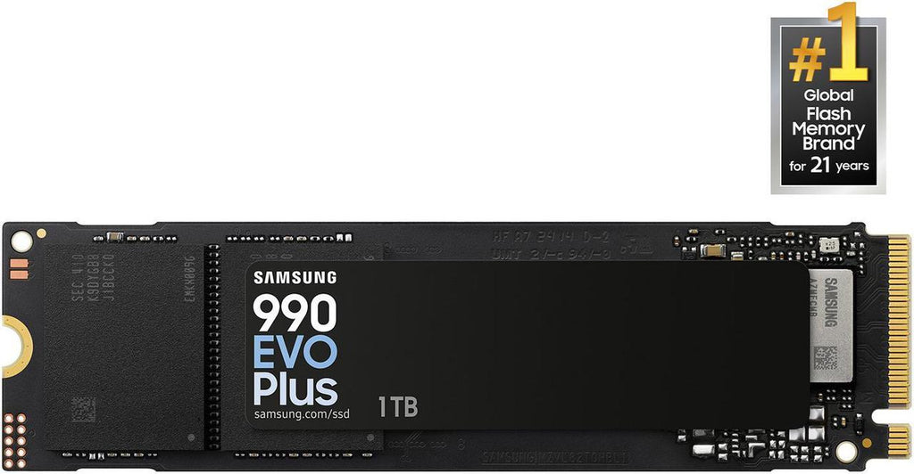 SAMSUNG 990 EVO PLUS SSD 1TB, PCIe Gen 4x4 | Gen 5x2 M.2 2280, Speeds Up-to 7,150 MB/s سامسونج 990 EVO PLUS SSD 1 تيرابايت، PCIe Gen 4x4 | Gen 5x2 M.2 2280، سرعات تصل إلى 7,150 ميجابايت/ثانية