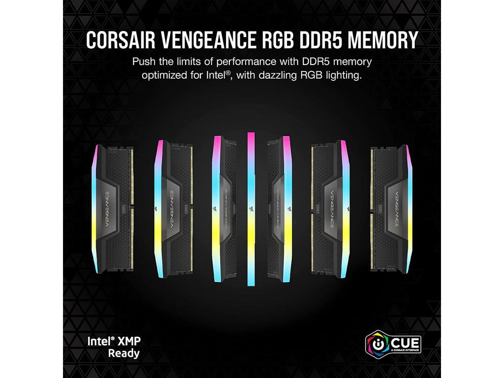 CORSAIR Vengeance RGB 32GB (2 x 16GB) 288-Pin PC RAM DDR5 6400 (PC5 51200) Desktop Memory Model CMH32GX5M2N6400C36