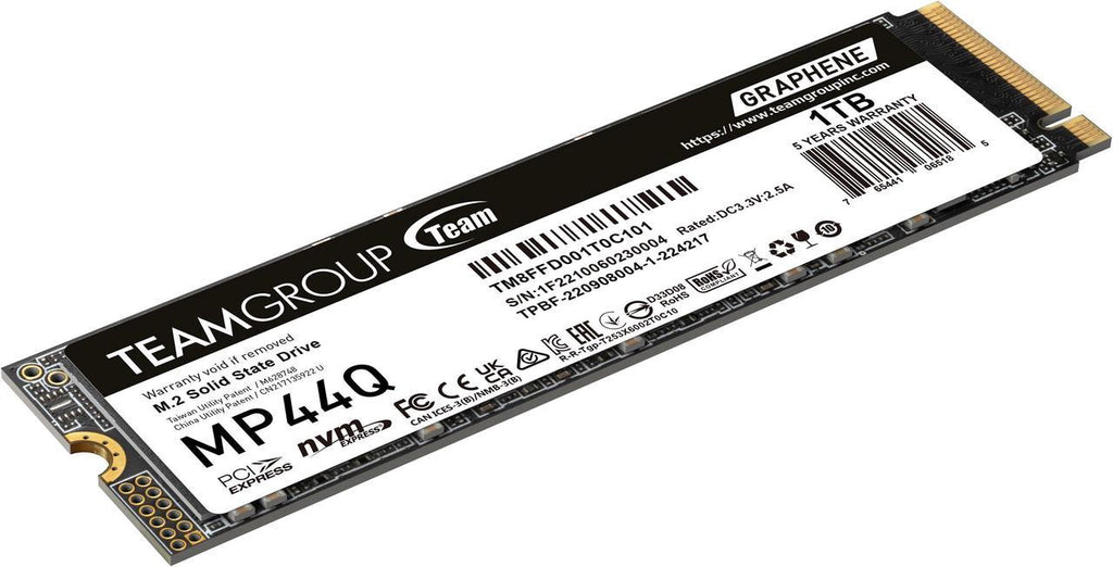 TEAMGROUP MP44Q 1TB PCIe Gen4 x4 M.2 2280 SSD Laptop & Desktop & NUC & NAS compatible, Speed up to 7400MB/s /  TEAMGROUP MP44Q 1 تيرابايت PCIe Gen4 x4 M.2 2280 SSD كمبيوتر محمول وسطح المكتب وNUC & NAS متوافق، سرعة تصل إلى 7400 ميجابايت/ثانية