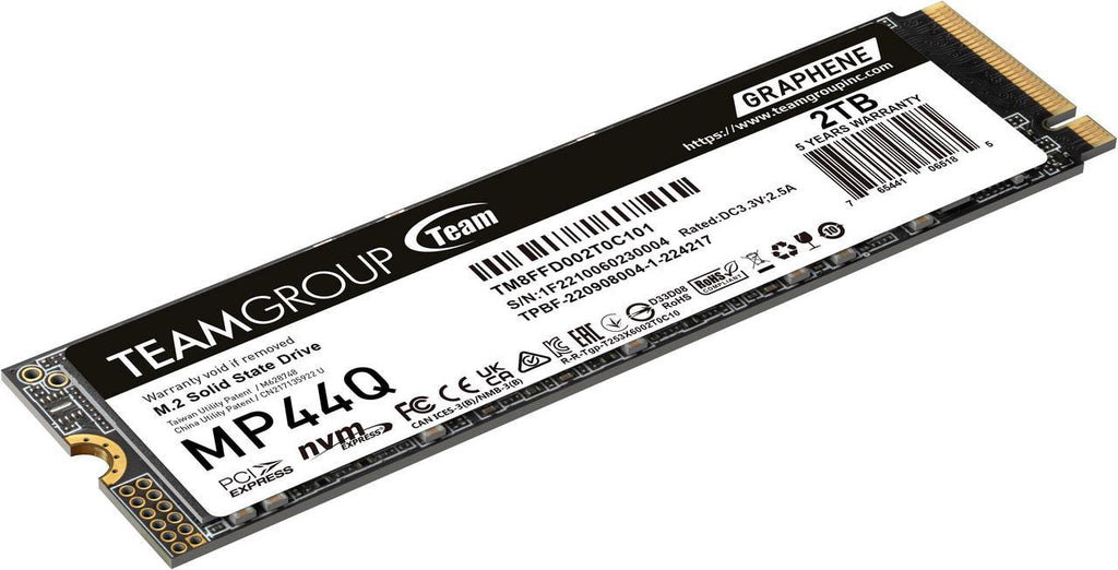 TEAMGROUP MP44Q 2TB PCIe Gen4 x4 M.2 2280 SSD Laptop & Desktop & NUC & NAS compatible, Speed up to 7400MB/s / TEAMGROUP MP44Q 2 تيرابايت PCIe Gen4 x4 M.2 2280 SSD متوافق مع الكمبيوتر المحمول وسطح المكتب وNUC وNAS، سرعة تصل إلى 7400 ميجابايت/ثانية /