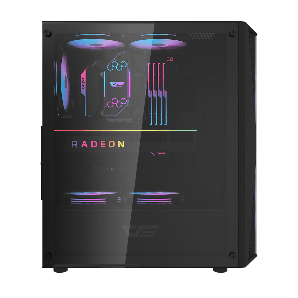 DARKFLASH DK352 Plus ATX PC Case - Black (4 ARGB Fans) | علبة كمبيوتر DARKFLASH DK352 Plus ATX - سوداء (4 مراوح ARGB)