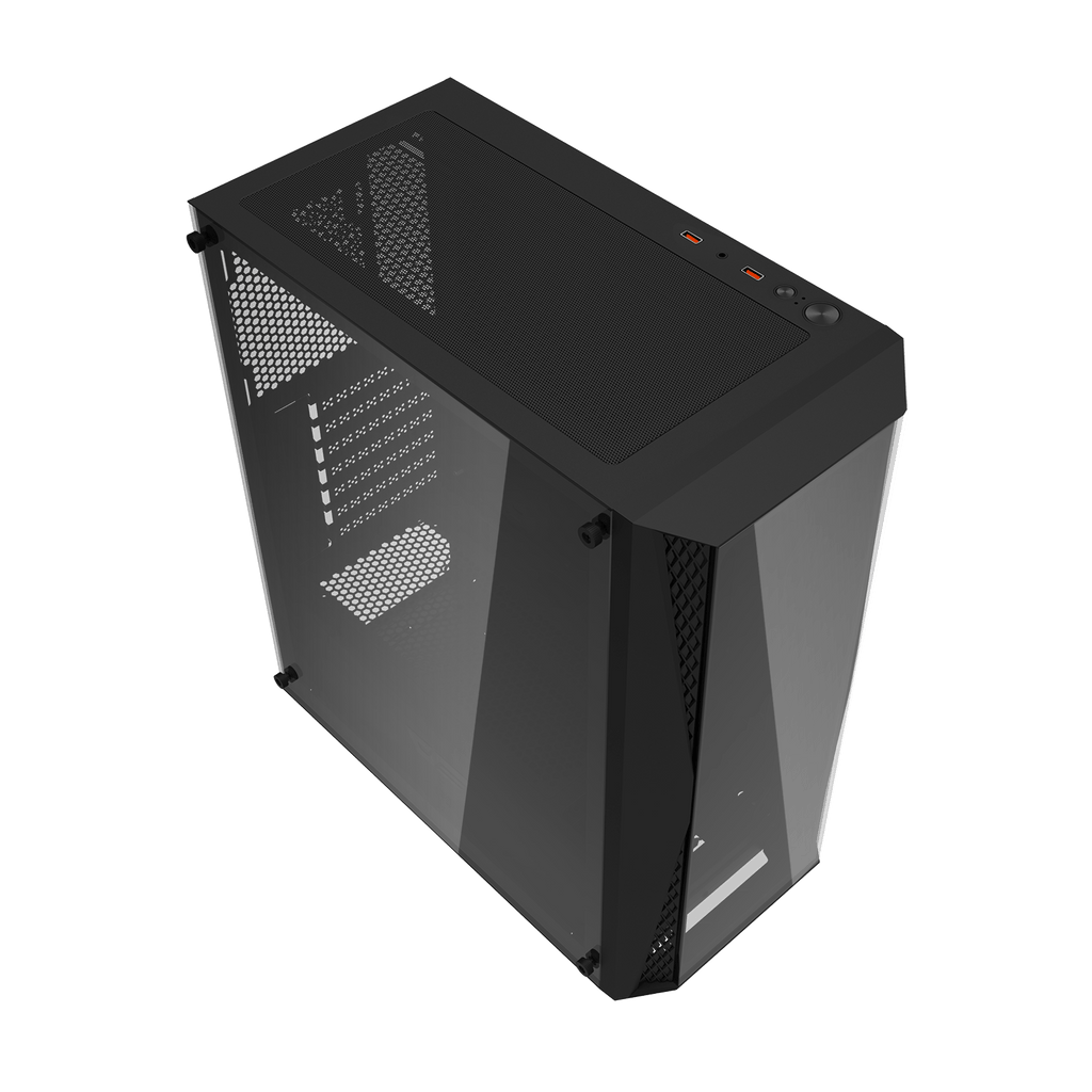DARKFLASH DK352 Plus ATX PC Case - Black (4 ARGB Fans) | علبة كمبيوتر DARKFLASH DK352 Plus ATX - سوداء (4 مراوح ARGB)