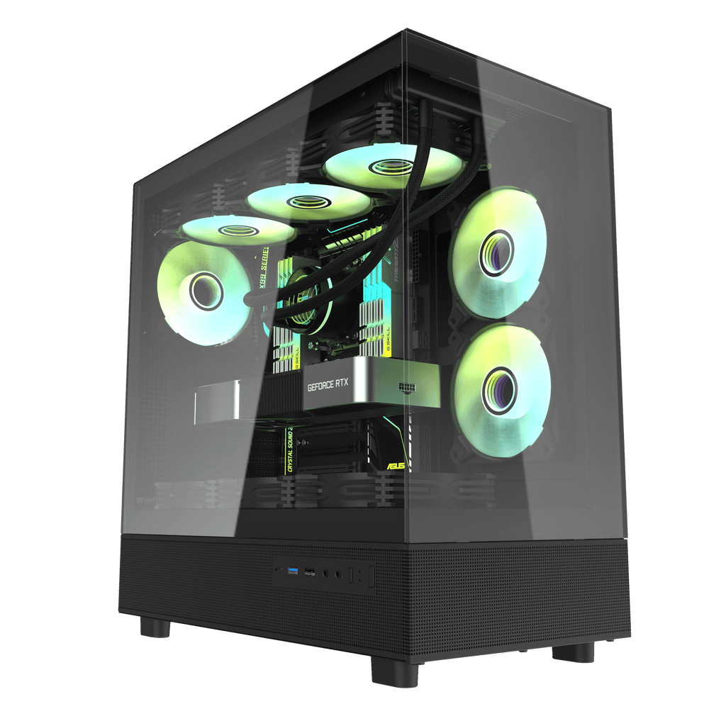 DARKFLASH DPX90 ATX PC Case - Black (WITH 3 ARGB FAN) | علبة كمبيوتر DARKFLASH DPX90 ATX - سوداء (مع 3 مراوح ARGB)