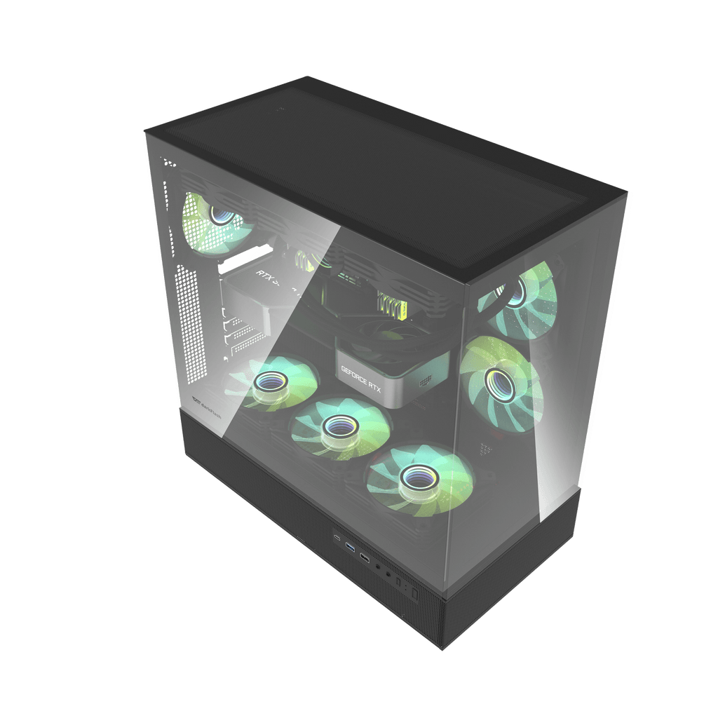 DARKFLASH DPX90 ATX PC Case - Black (WITH 3 ARGB FAN) | علبة كمبيوتر DARKFLASH DPX90 ATX - سوداء (مع 3 مراوح ARGB)