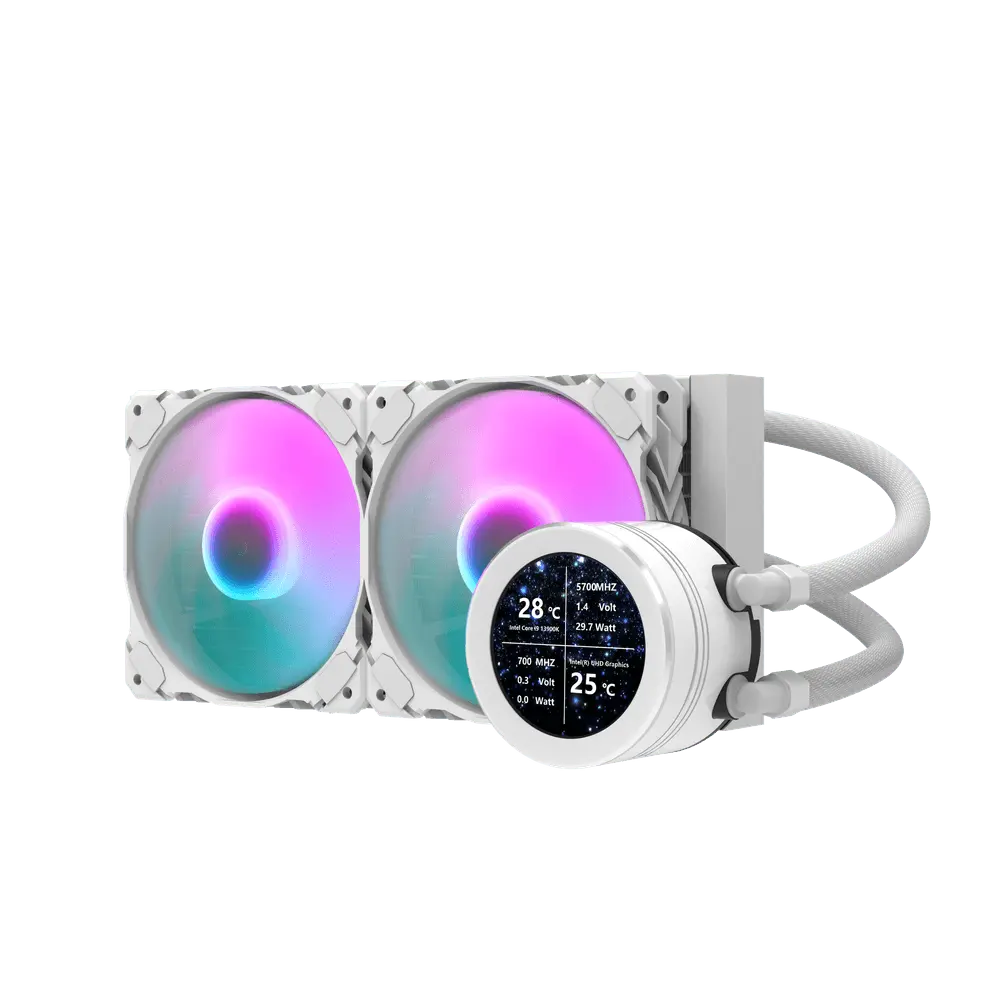 DN240S Liquid CPU Cooler White/ مبرد وحدة المعالجة المركزية السائل DN240S باللون الأبيض