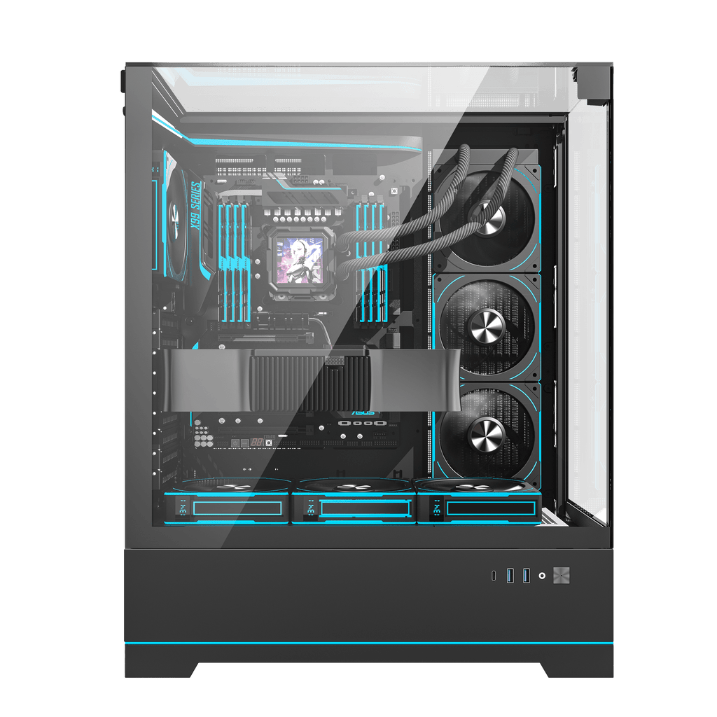DARKFLASH DY450L Pro ATX PC Case - Black (WITH 4 RGB FAN) | علبة كمبيوتر DARKFLASH DY450L Pro ATX - أسود (مع 4 مراوح RGB)