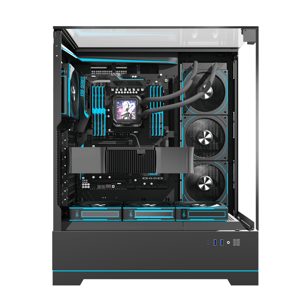 DARKFLASH DY450L Pro ATX PC Case - Black (WITH 4 RGB FAN) | علبة كمبيوتر DARKFLASH DY450L Pro ATX - أسود (مع 4 مراوح RGB)