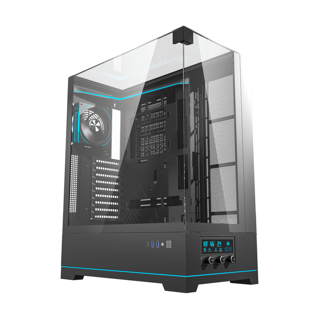 DARKFLASH DY450L Pro ATX PC Case - Black (WITH 4 RGB FAN) | علبة كمبيوتر DARKFLASH DY450L Pro ATX - أسود (مع 4 مراوح RGB)