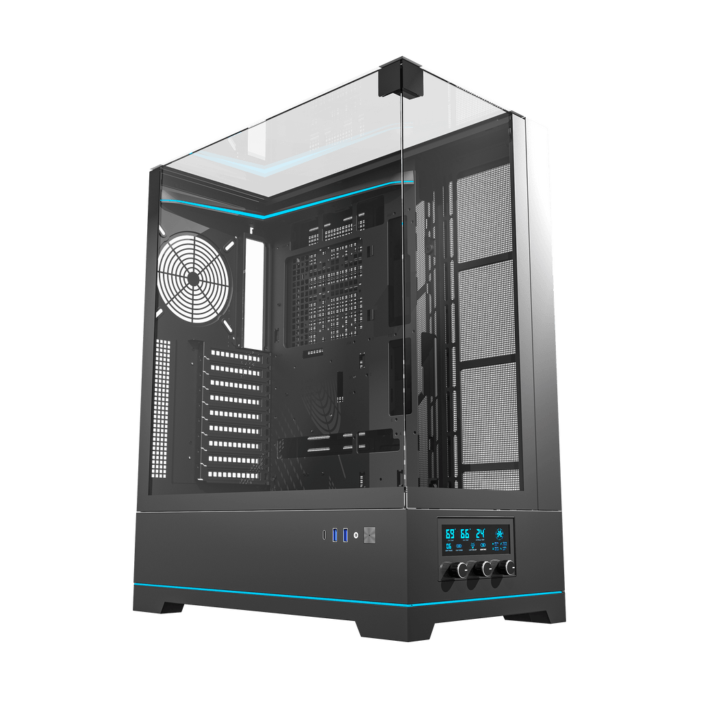 DARKFLASH DY450L Pro ATX PC Case - Black (WITH 4 RGB FAN) | علبة كمبيوتر DARKFLASH DY450L Pro ATX - أسود (مع 4 مراوح RGB)