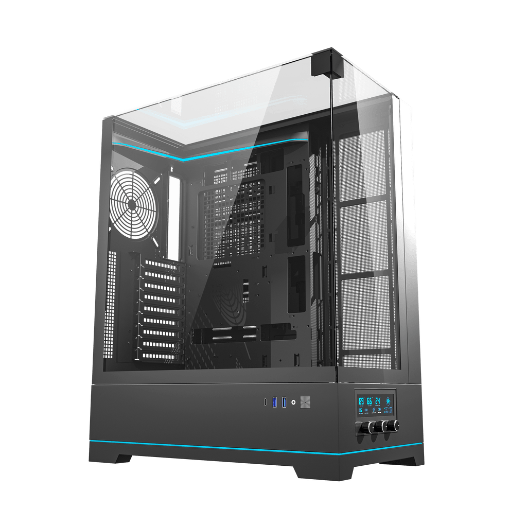 DARKFLASH DY450L Pro ATX PC Case - Black (WITH 4 RGB FAN) | علبة كمبيوتر DARKFLASH DY450L Pro ATX - أسود (مع 4 مراوح RGB)