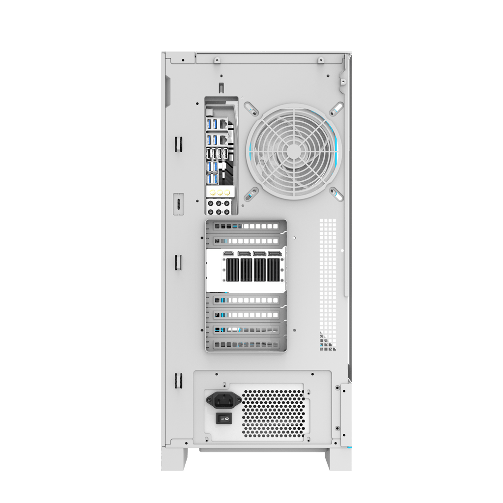 DARKFLASH DY450L Pro ATX PC Case - White (WITH 4 RGB FAN) | حافظة كمبيوتر DARKFLASH DY450L Pro ATX - بيضاء (مع 4 مراوح RGB)