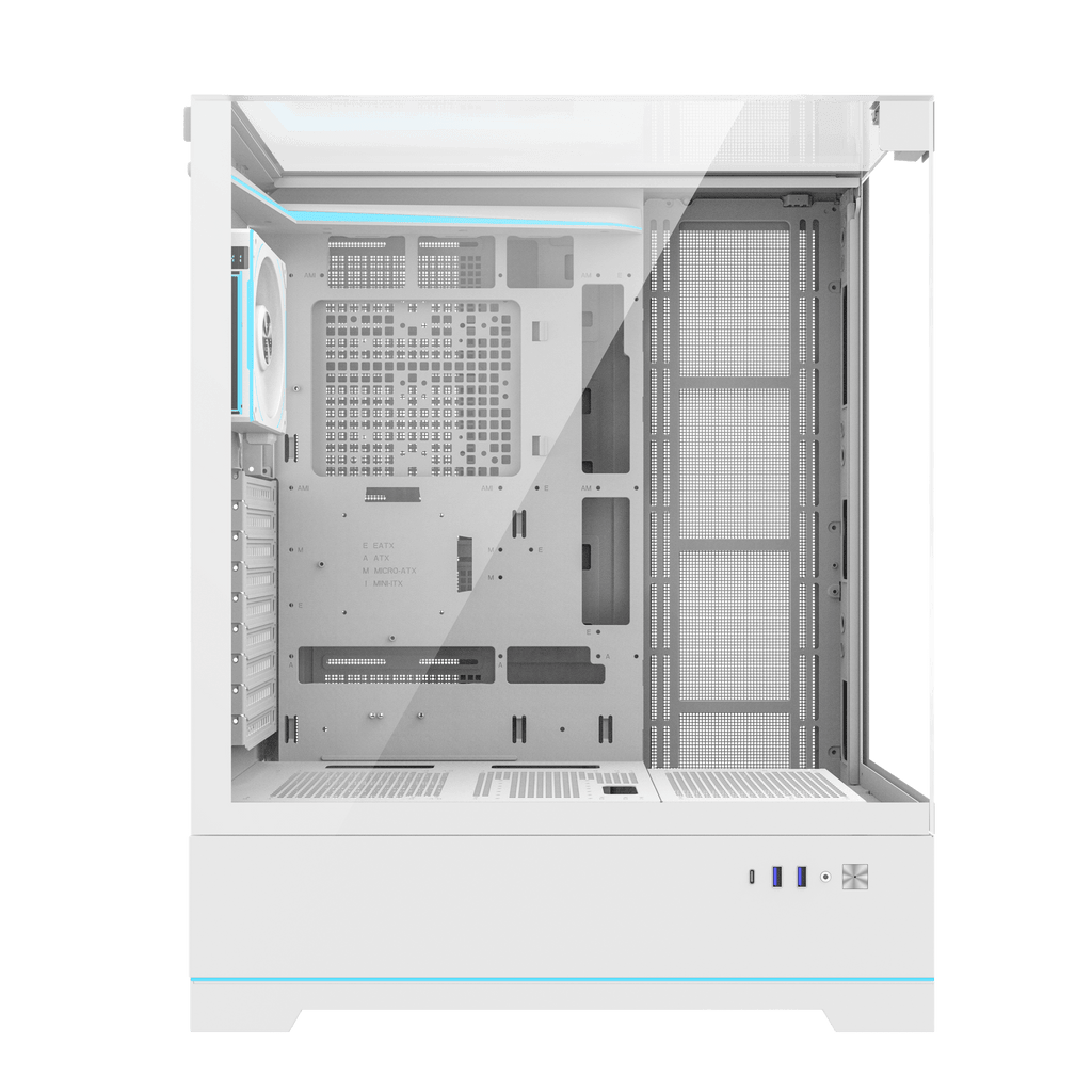 DARKFLASH DY450L Pro ATX PC Case - White (WITH 4 RGB FAN) | حافظة كمبيوتر DARKFLASH DY450L Pro ATX - بيضاء (مع 4 مراوح RGB)