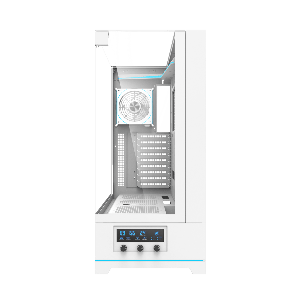 DARKFLASH DY450L Pro ATX PC Case - White (WITH 4 RGB FAN) | حافظة كمبيوتر DARKFLASH DY450L Pro ATX - بيضاء (مع 4 مراوح RGB)