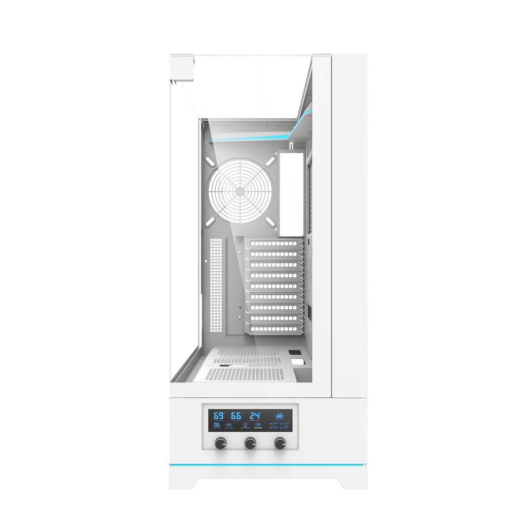 DARKFLASH DY450L Pro ATX PC Case - White (WITH 4 RGB FAN) | حافظة كمبيوتر DARKFLASH DY450L Pro ATX - بيضاء (مع 4 مراوح RGB)