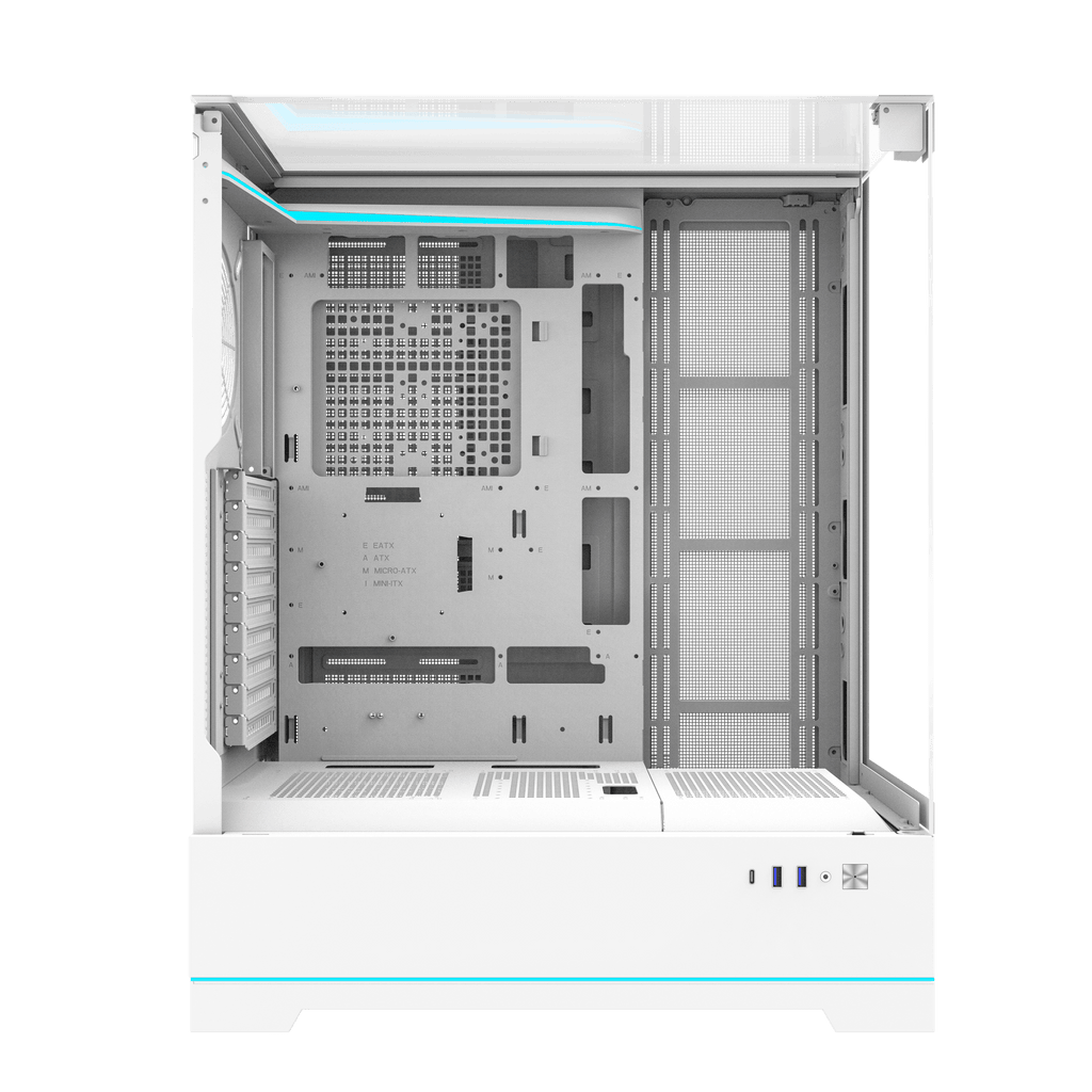 DARKFLASH DY450L Pro ATX PC Case - White (WITH 4 RGB FAN) | حافظة كمبيوتر DARKFLASH DY450L Pro ATX - بيضاء (مع 4 مراوح RGB)