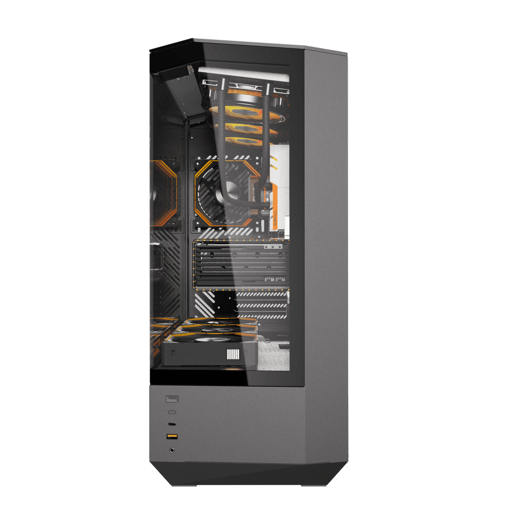 DARKFLASH DY460 ATX PC Case - Black (WITH 4 ARGB FAN) | علبة كمبيوتر DARKFLASH DY460 ATX - سوداء (مع 4 مراوح ARGB)