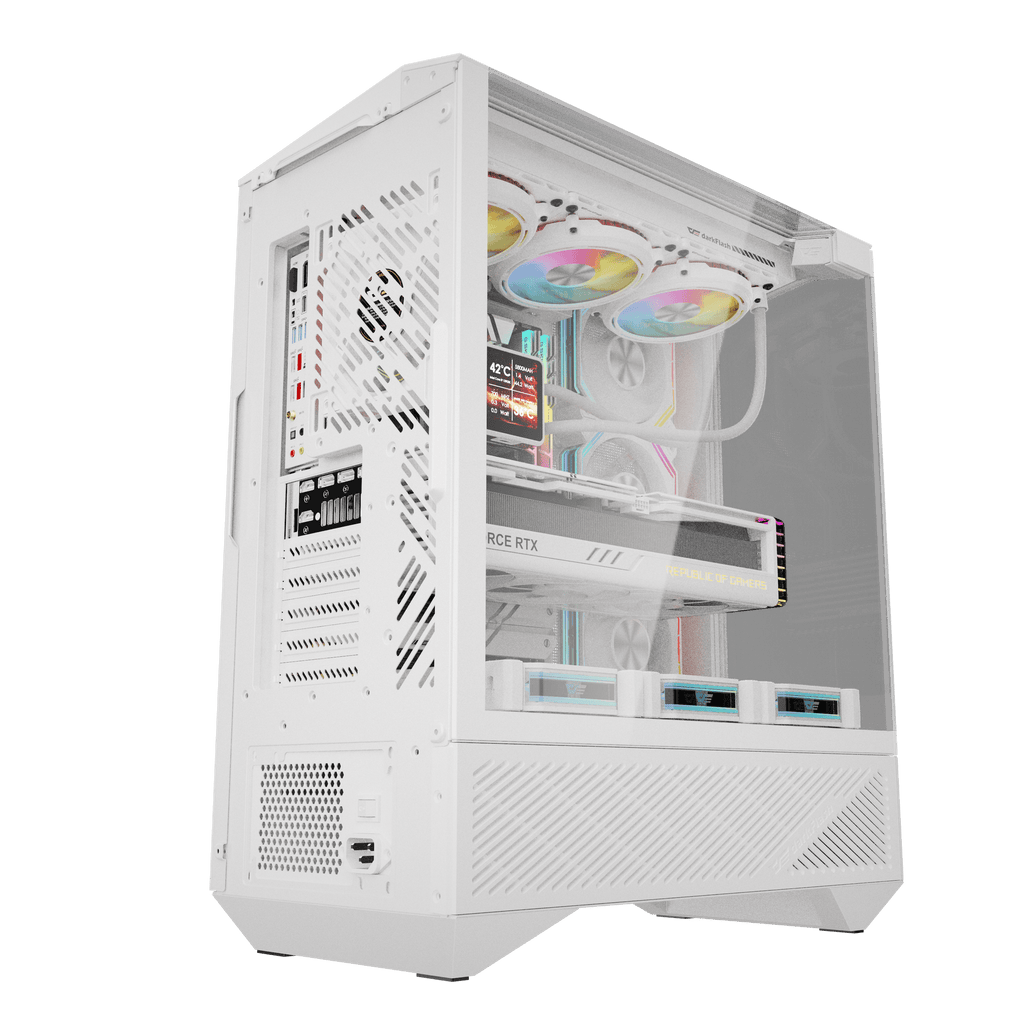 DARKFLASH DY460 ATX PC Case - White (WITH 4 ARGB FAN) | علبة كمبيوتر DARKFLASH DY460 ATX - بيضاء (مع 4 مراوح ARGB)