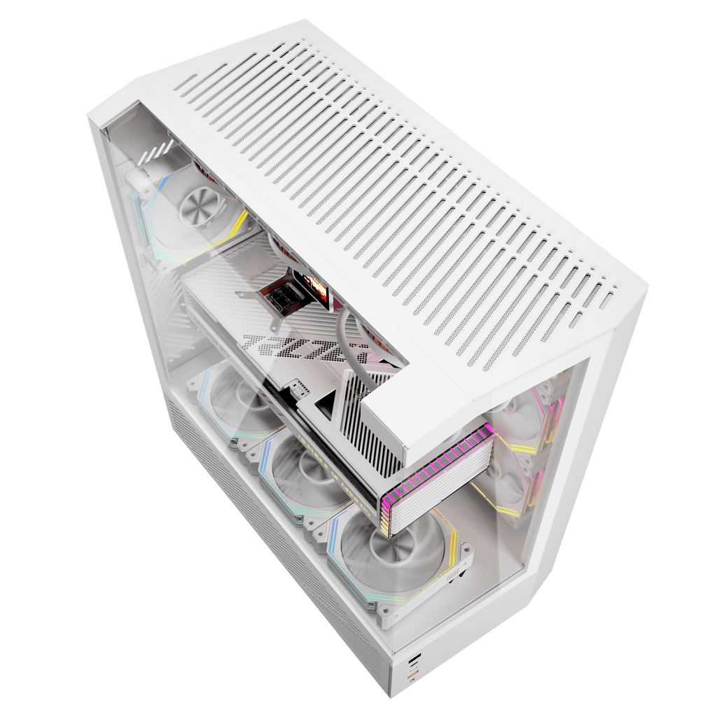 DARKFLASH DY460 ATX PC Case - White (WITH 4 ARGB FAN) | علبة كمبيوتر DARKFLASH DY460 ATX - بيضاء (مع 4 مراوح ARGB)