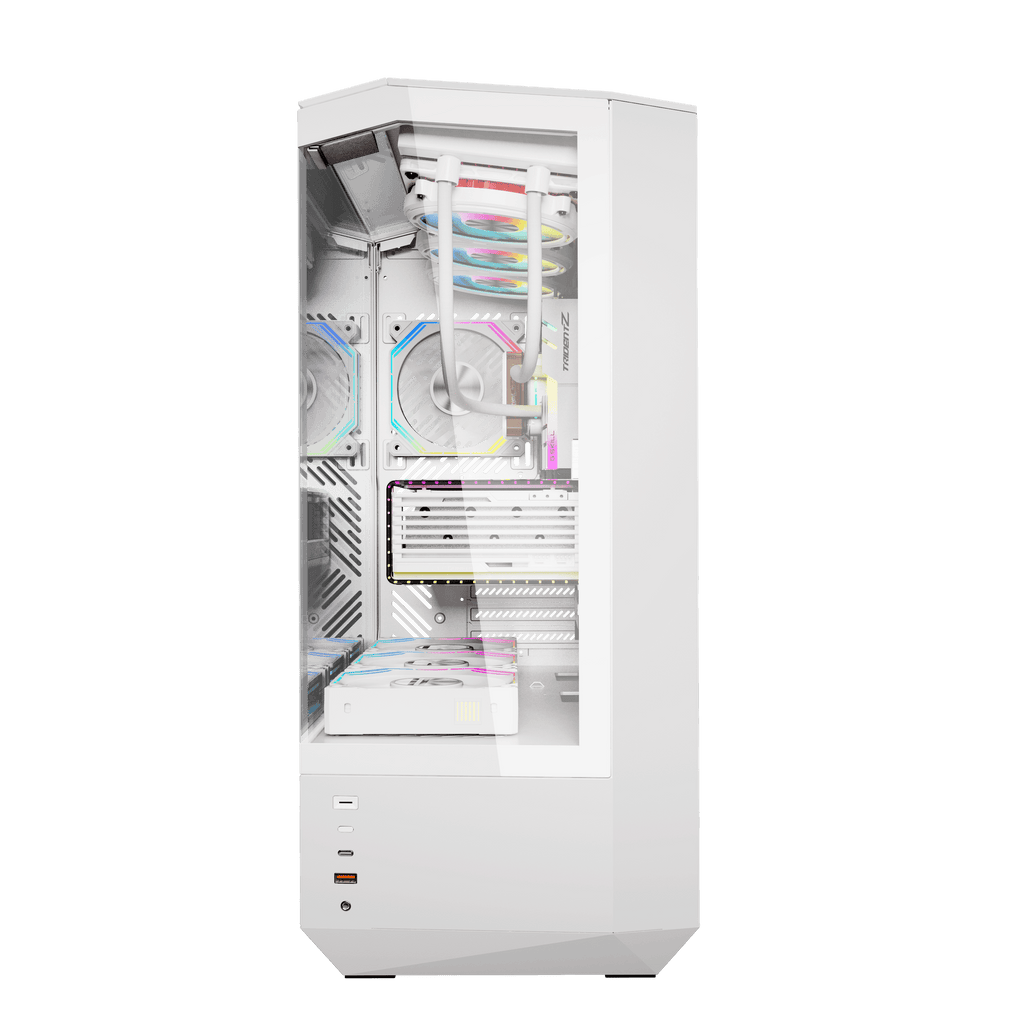 DARKFLASH DY460 ATX PC Case - White (WITH 4 ARGB FAN) | علبة كمبيوتر DARKFLASH DY460 ATX - بيضاء (مع 4 مراوح ARGB)