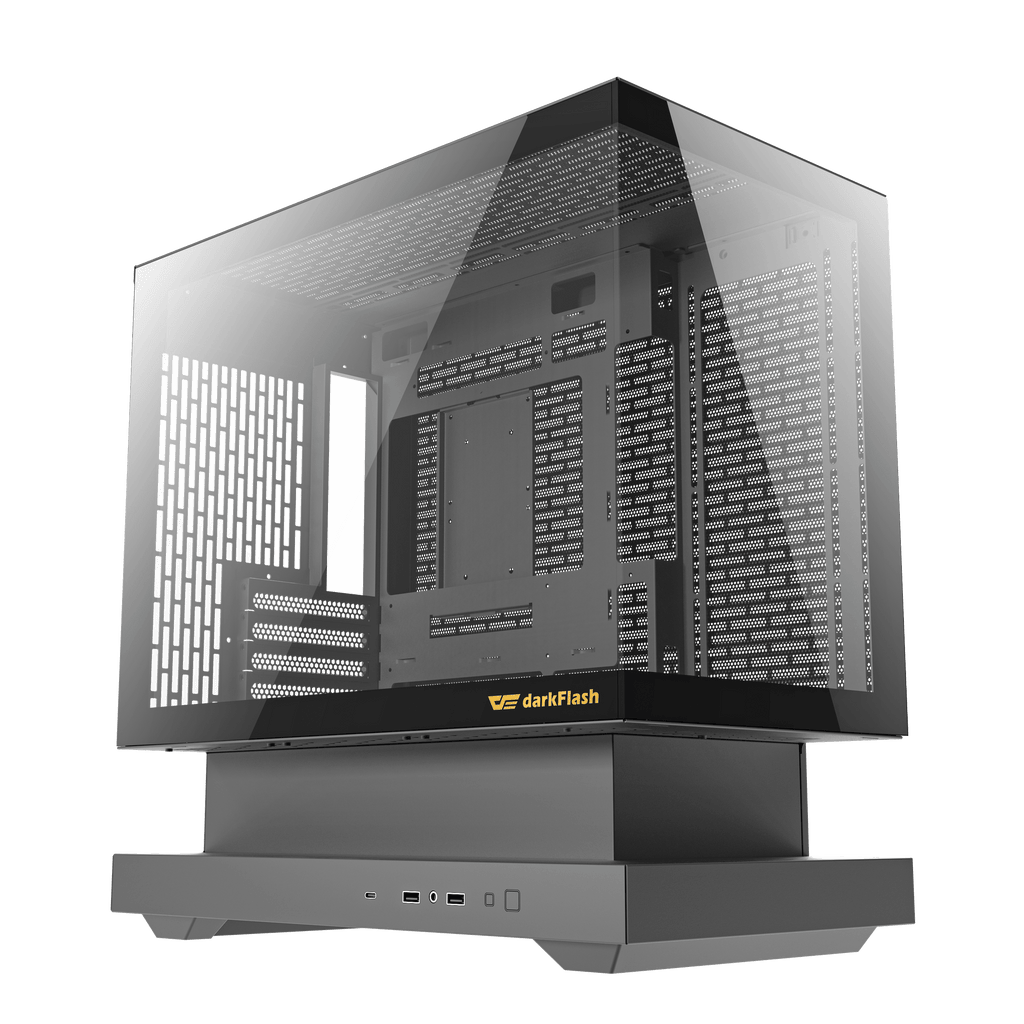 DARKFLASH FLOATRON F1 M-ATX PC Case - Black  (WITH 6 ARGB FAN) | علبة كمبيوتر DARKFLASH FLOATRON F1 M-ATX - سوداء (مع 6 مراوح ARGB)