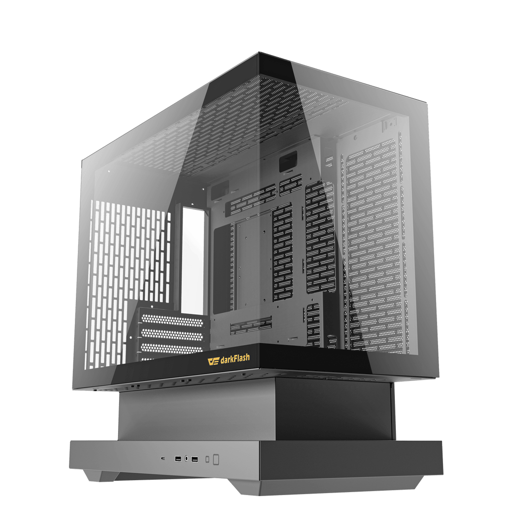 DARKFLASH FLOATRON F1 M-ATX PC Case - Black  (WITH 6 ARGB FAN) | علبة كمبيوتر DARKFLASH FLOATRON F1 M-ATX - سوداء (مع 6 مراوح ARGB)