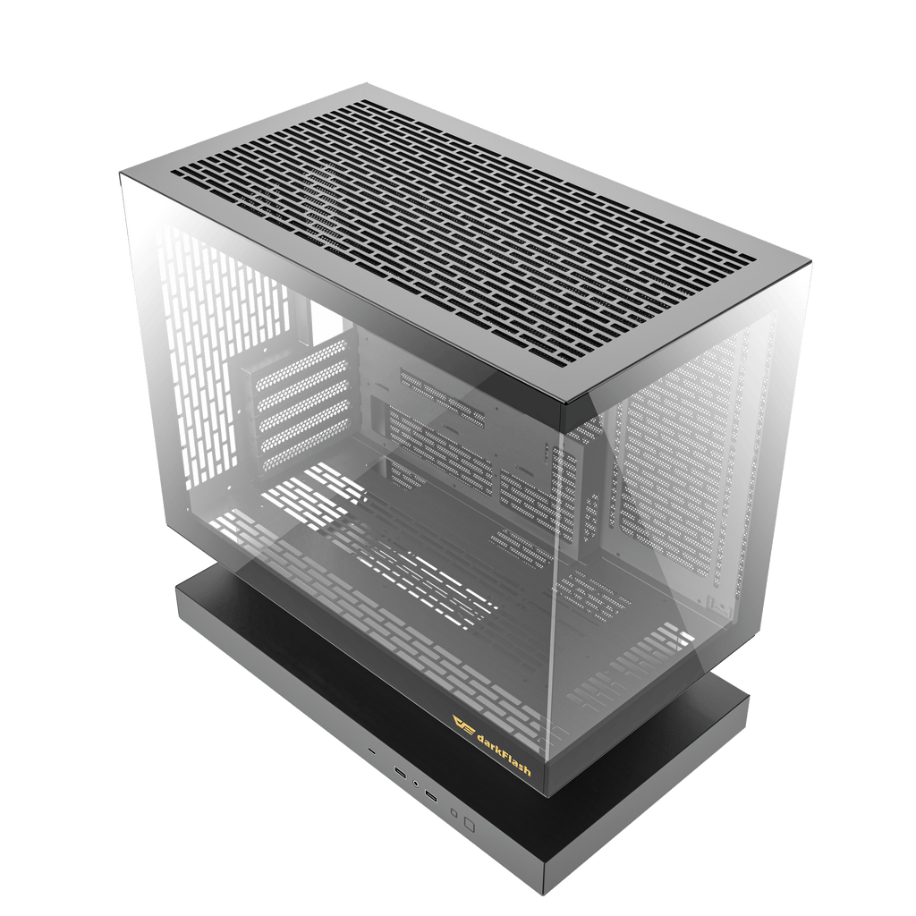 DARKFLASH FLOATRON F1 M-ATX PC Case - Black  (WITH 6 ARGB FAN) | علبة كمبيوتر DARKFLASH FLOATRON F1 M-ATX - سوداء (مع 6 مراوح ARGB)