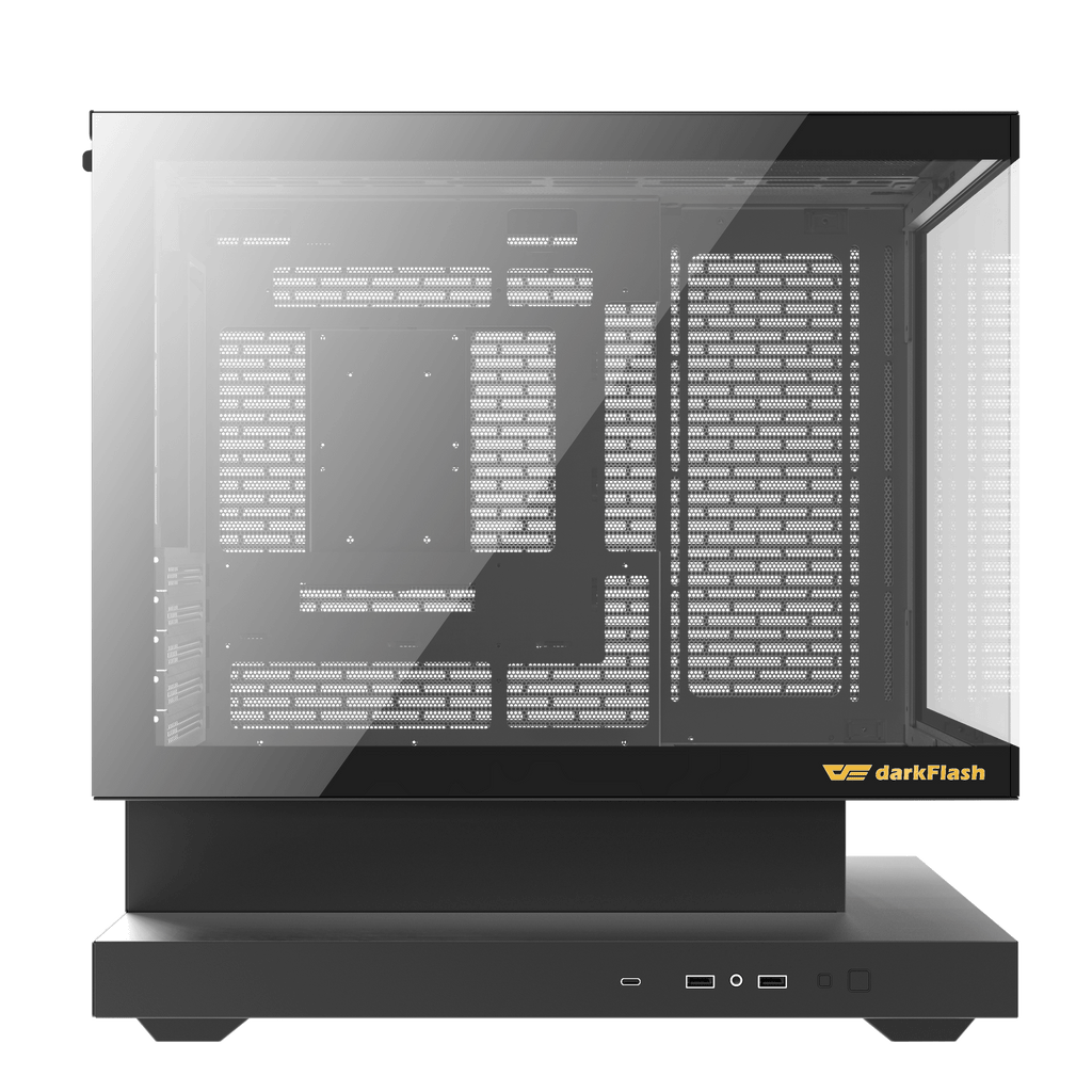 DARKFLASH FLOATRON F1 M-ATX PC Case - Black  (WITH 6 ARGB FAN) | علبة كمبيوتر DARKFLASH FLOATRON F1 M-ATX - سوداء (مع 6 مراوح ARGB)