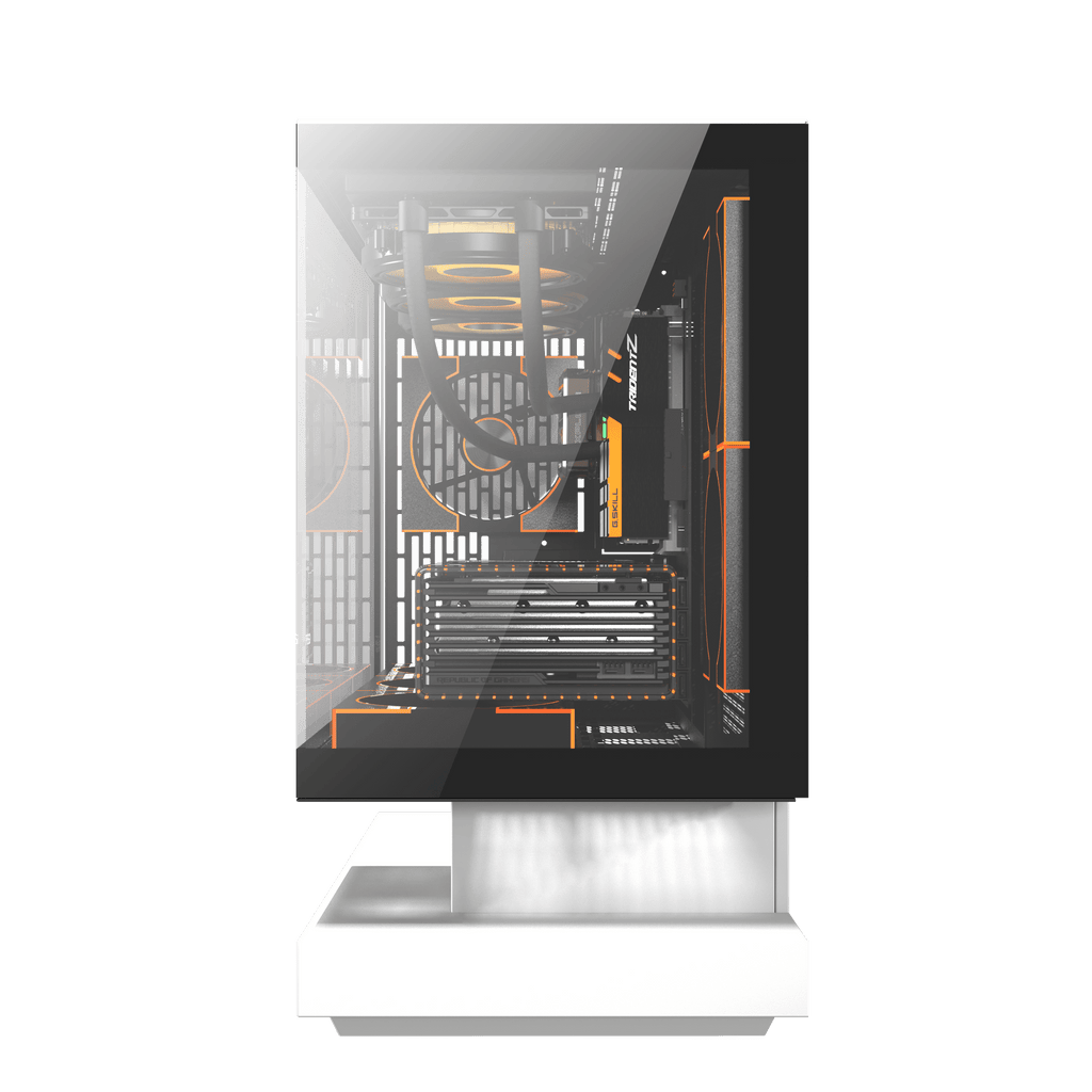 DARKFLASH FLOATRON F1 M-ATX PC Case - White (WITH 6 ARGB FAN) | علبة كمبيوتر DARKFLASH FLOATRON F1 M-ATX - بيضاء (مع 6 مراوح ARGB)