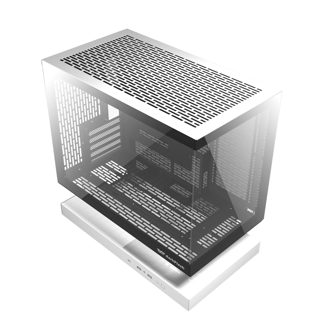 DARKFLASH FLOATRON F1 M-ATX PC Case - White (WITH 6 ARGB FAN) | علبة كمبيوتر DARKFLASH FLOATRON F1 M-ATX - بيضاء (مع 6 مراوح ARGB)