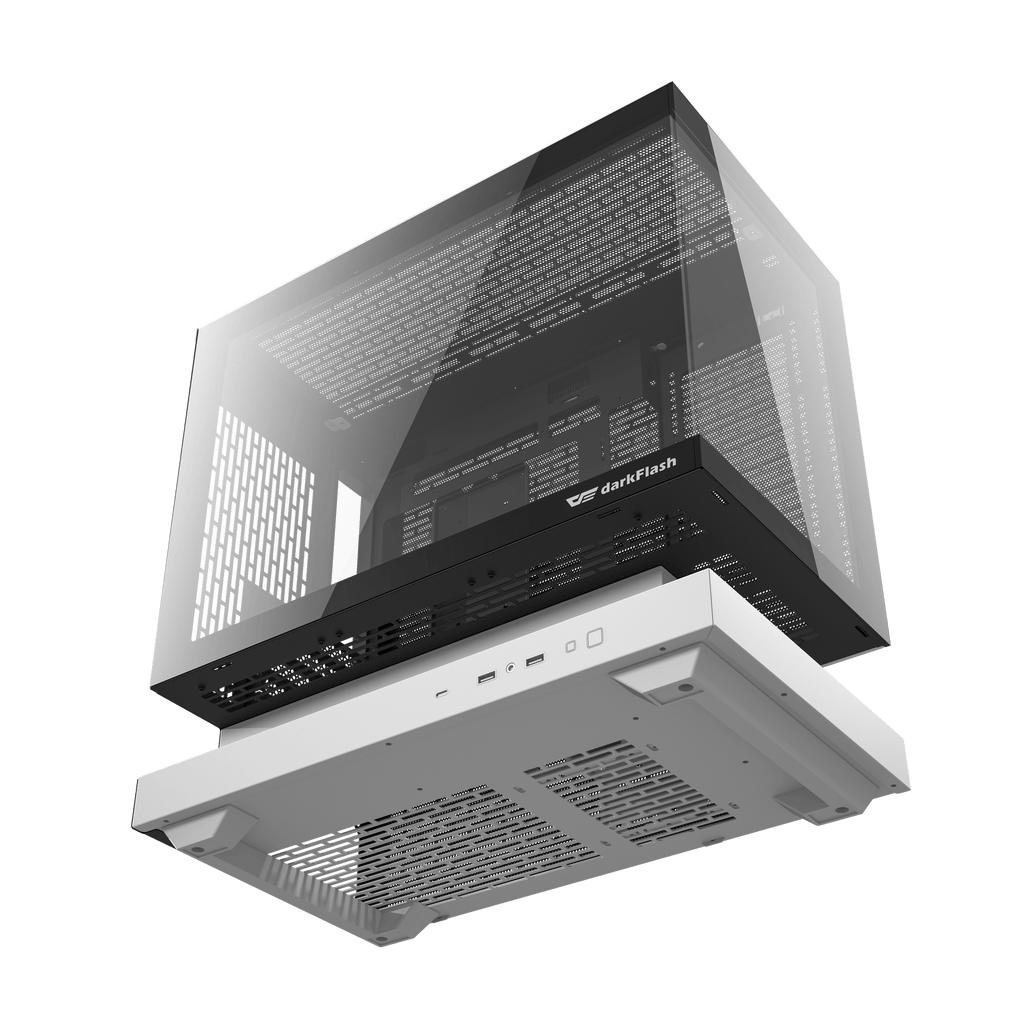 DARKFLASH FLOATRON F1 M-ATX PC Case - White (WITH 6 ARGB FAN) | علبة كمبيوتر DARKFLASH FLOATRON F1 M-ATX - بيضاء (مع 6 مراوح ARGB)