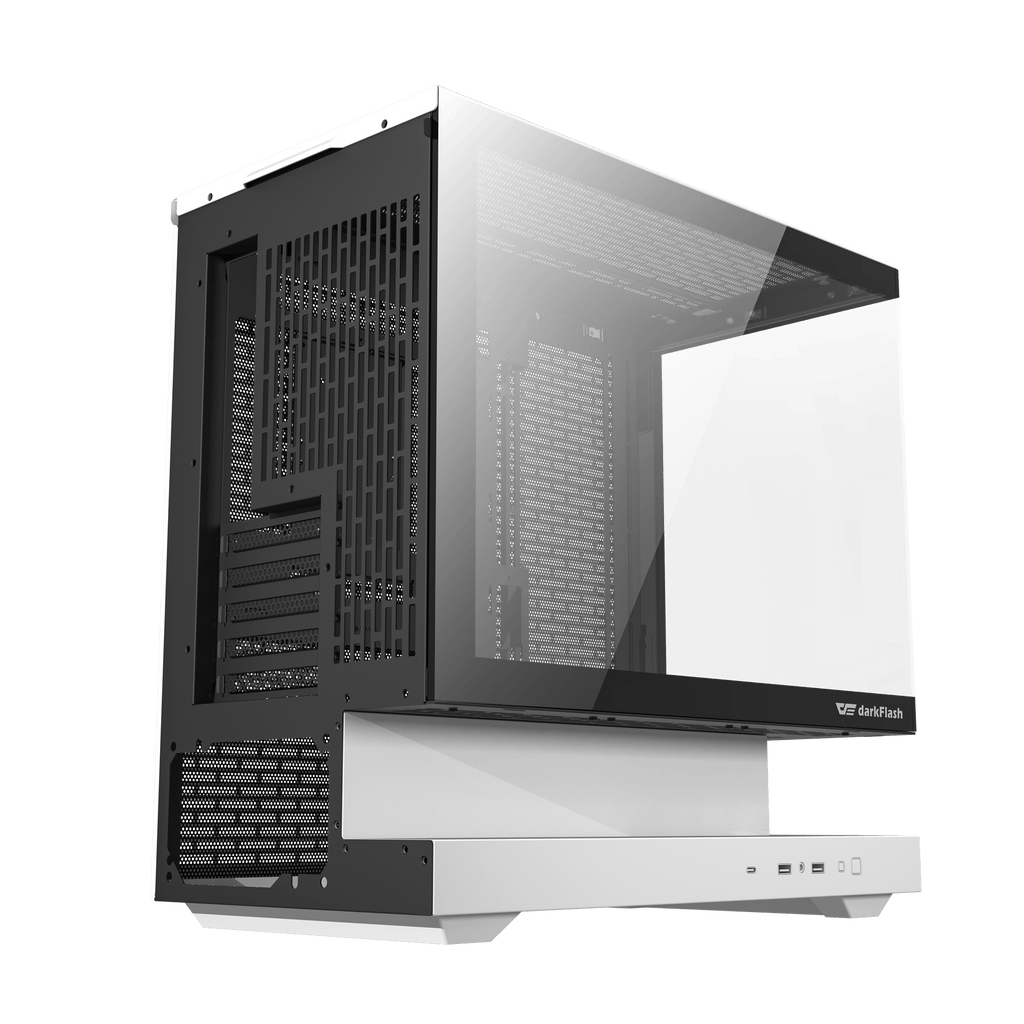 DARKFLASH FLOATRON F1 M-ATX PC Case - White (WITH 6 ARGB FAN) | علبة كمبيوتر DARKFLASH FLOATRON F1 M-ATX - بيضاء (مع 6 مراوح ARGB)